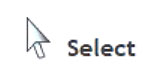 White arrow icon of the select tool.