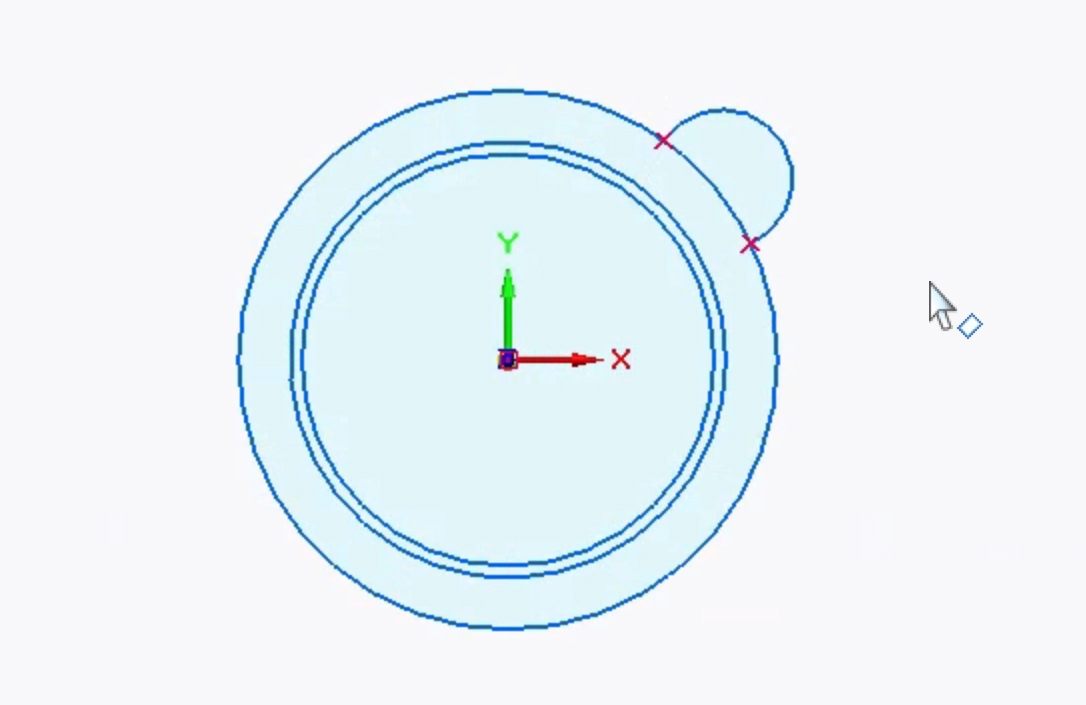 Sketch of lid with tab.