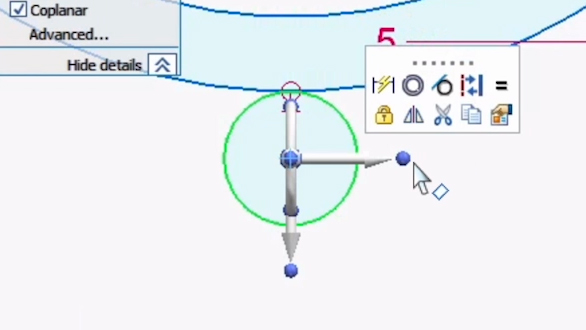 After selecting Move, a steering symbol will appear over the circle, looking something like this.